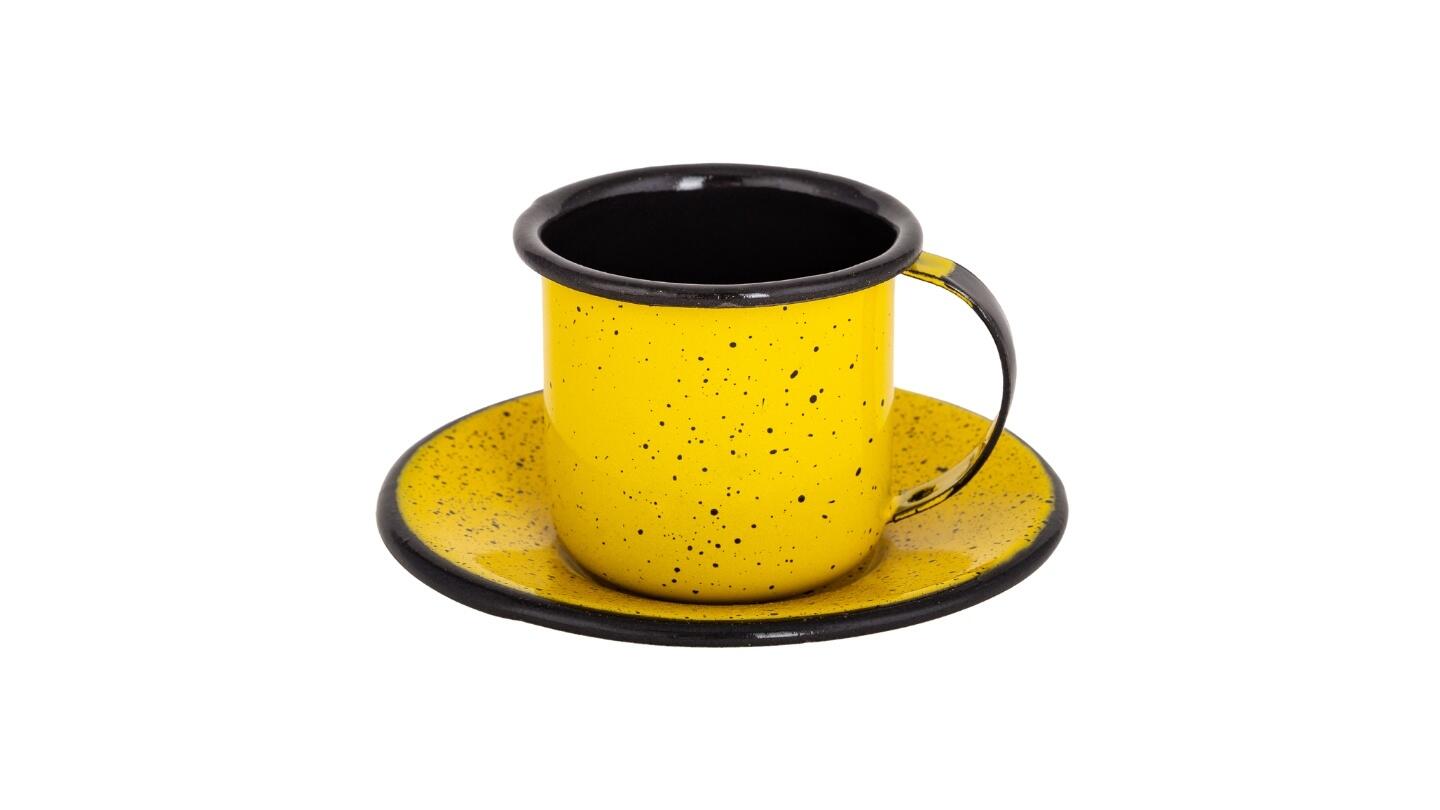 Kit Linha Café Caneca com Pires - Cores Granitadas